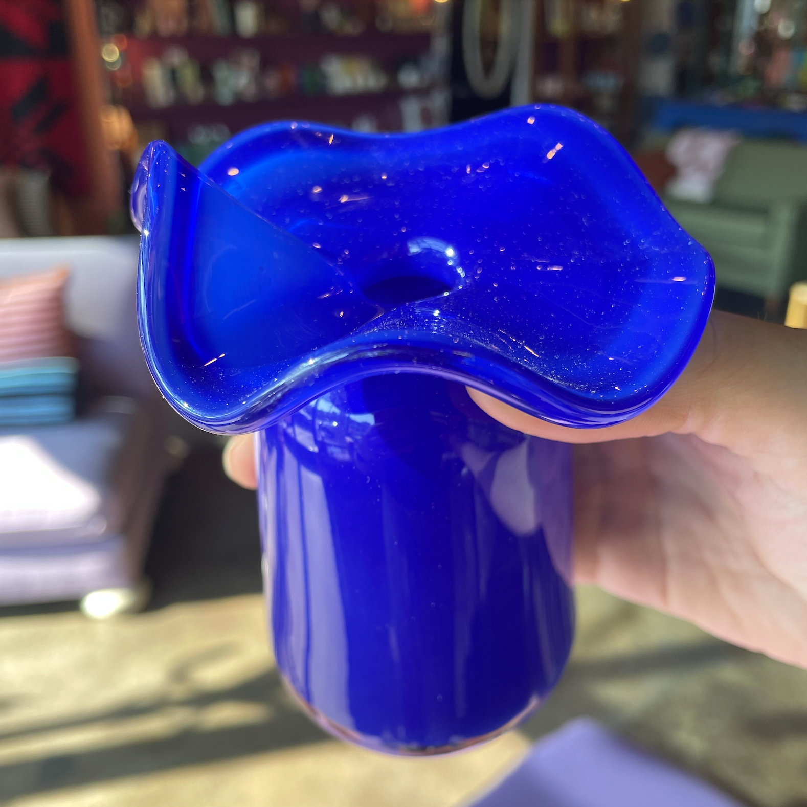 Ruffle Bud Vases by Terra Glassworks Vases Terra Glassworks Small Cobalt