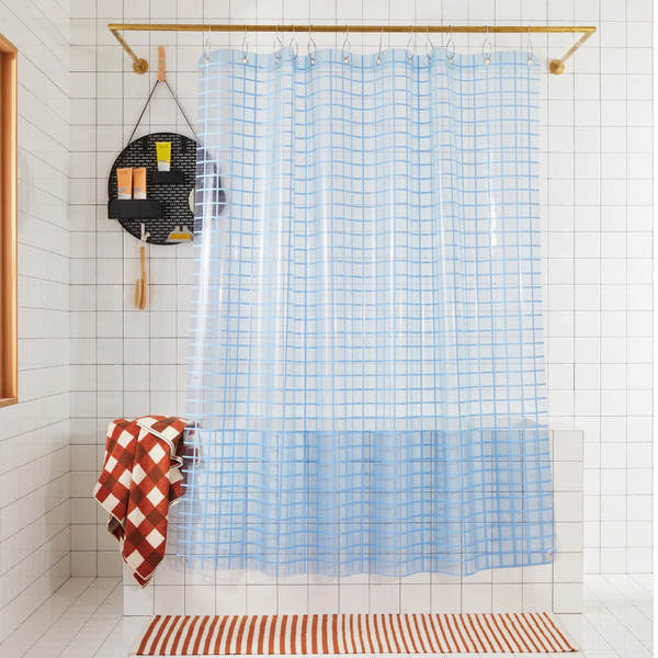 Sun Shower 2x2 Curtain Liners by Quiet Town Shower Curtains Quiet Town Atlantic: Blue/Clear