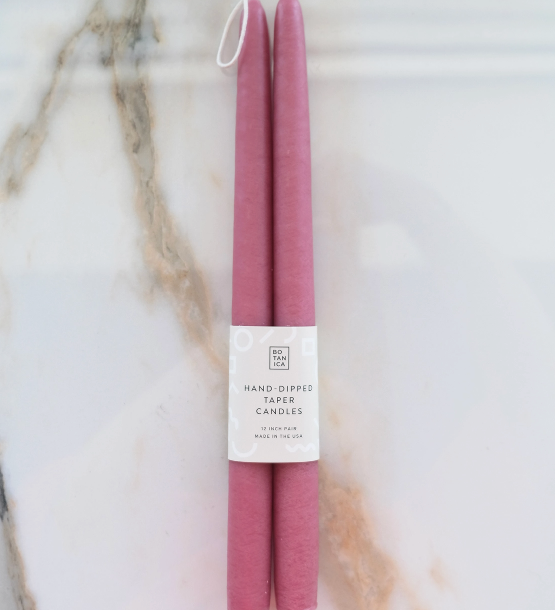 Botanica Taper Candles - Set of 2 Candles BOTANICA Dusty Rose - Purpley Pink