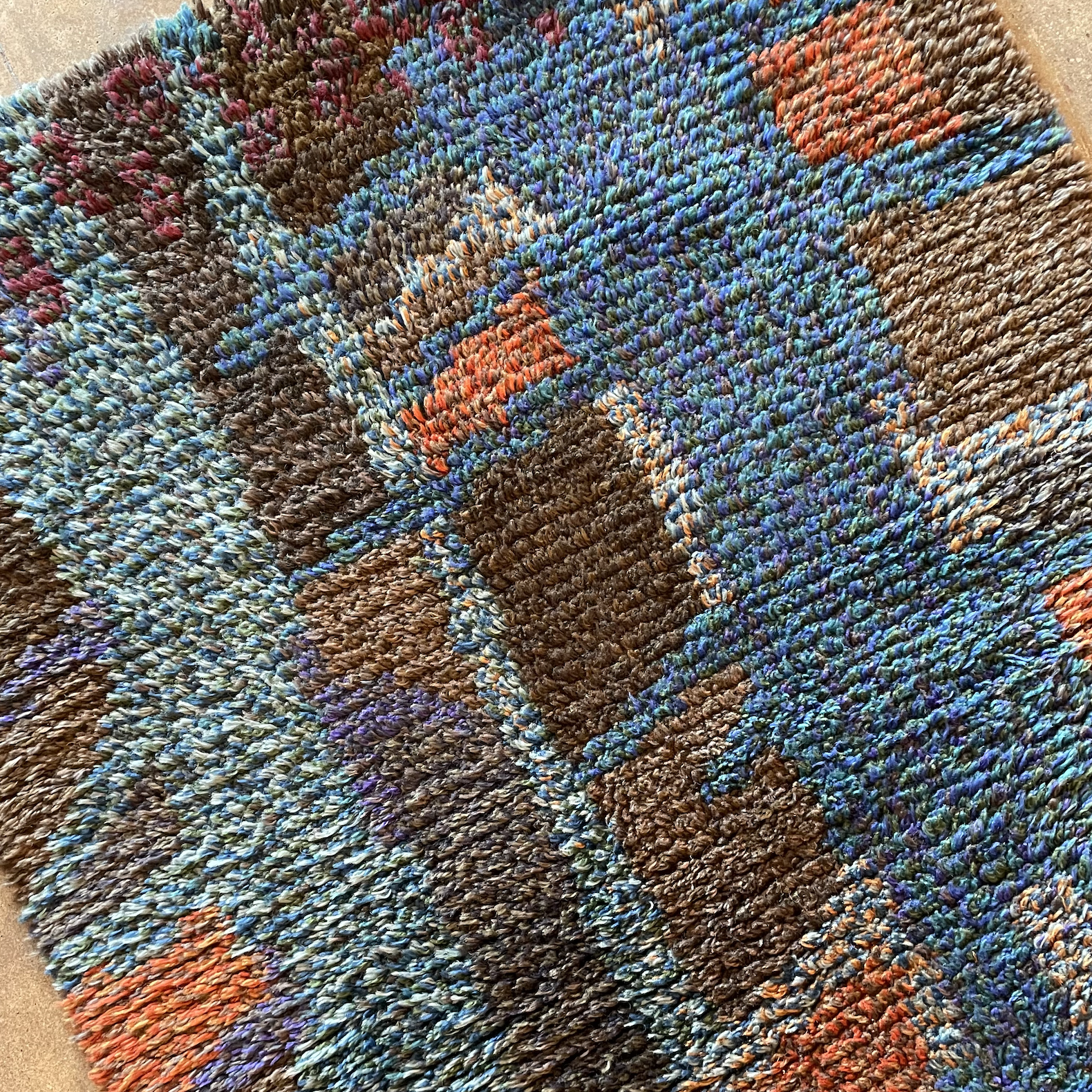 1970's Swedish Rya Shag Rug - 37" x 68" Rugs CANDID HOME