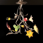 80's Designer Glass Floral Chandelier by Bela Iguazu chandelier CANDID HOME