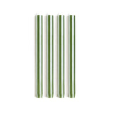 Striped Dinner Candles by Yod and Co. Candles yod and co Moss Green + White