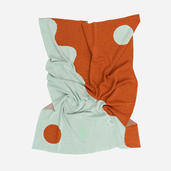 Yin Yang Wave Throw by Verloop Knits - 3 Colors Available Throw Blankets Verloop flame + jade