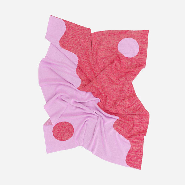 Yin Yang Wave Throw by Verloop Knits - 3 Colors Available Throw Blankets Verloop lilac + fuschia