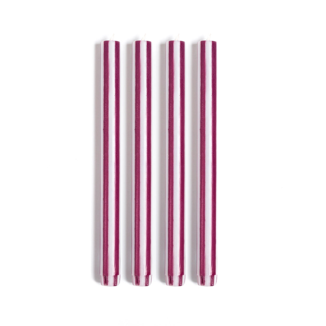 Striped Dinner Candles by Yod and Co. Candles yod and co Aubergine + White