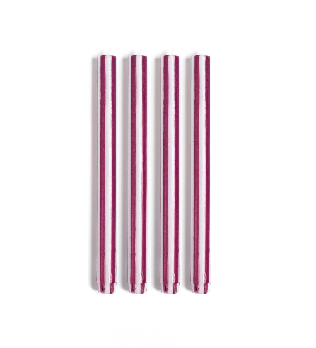 Striped Dinner Candles by Yod and Co. Candles yod and co Aubergine + White