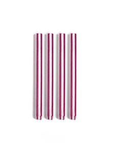 Striped Dinner Candles by Yod and Co. Candles yod and co Aubergine + White