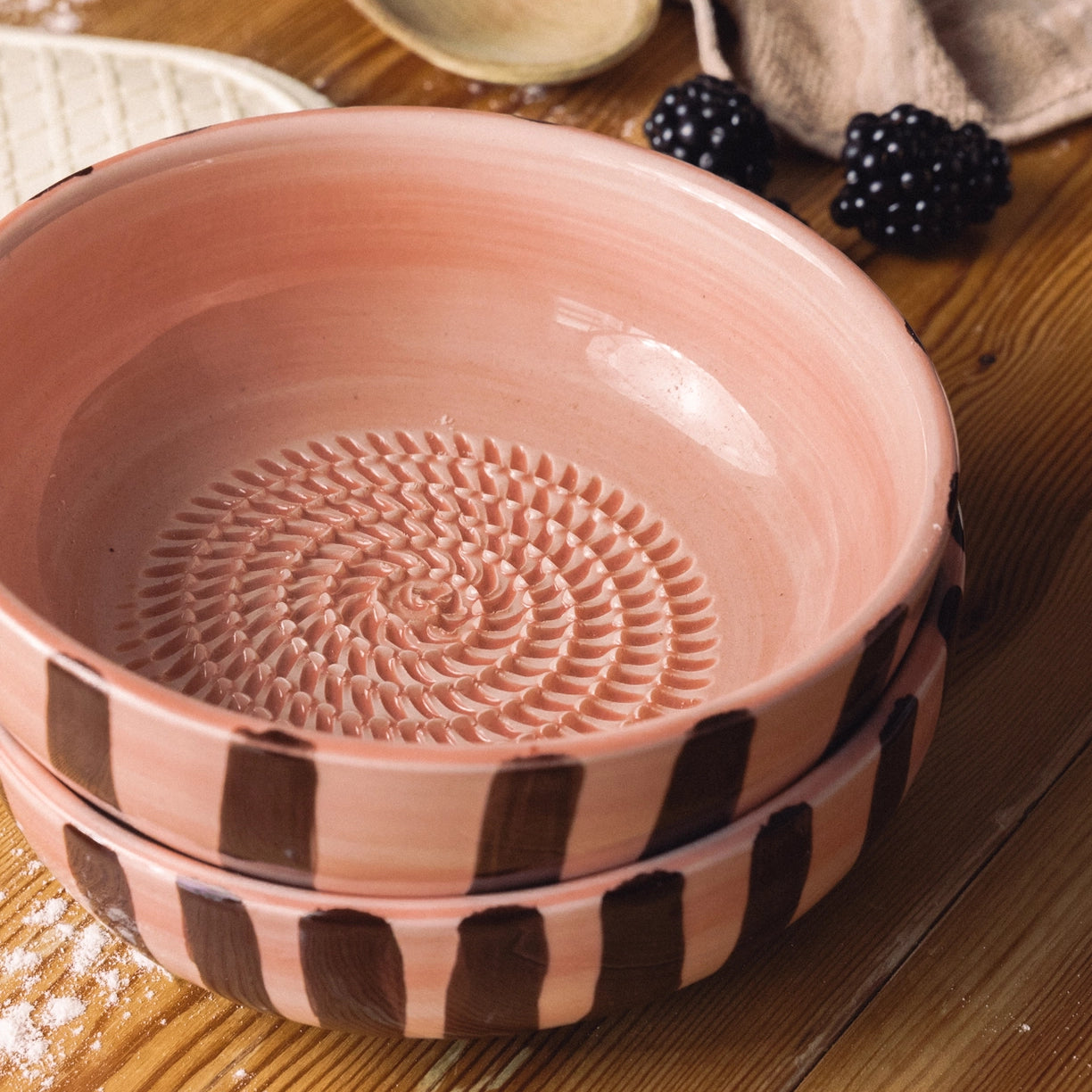 Ceramic Grater Bowl by Tierra Cocida bowl tierra cocida chocolate brown + pink