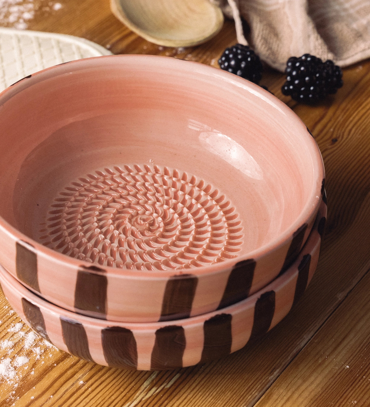 Ceramic Grater Bowl by Tierra Cocida bowl tierra cocida chocolate brown + pink
