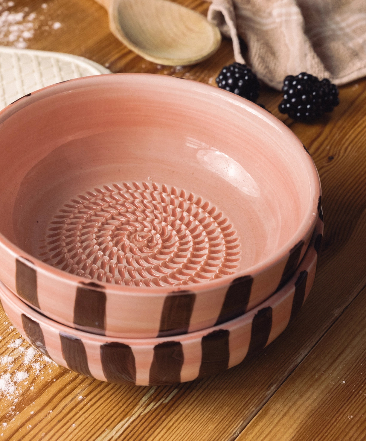 Ceramic Grater Bowl by Tierra Cocida bowl tierra cocida chocolate brown + pink
