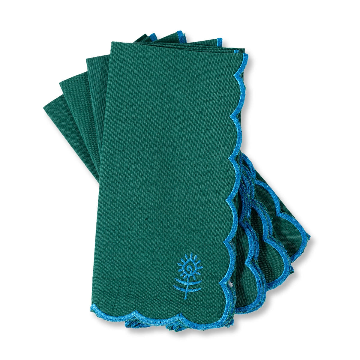 Icon Linen Dinner Napkins - Set of 6 - by Furbish Studio napkins furbish EMERALD + PEACOCK