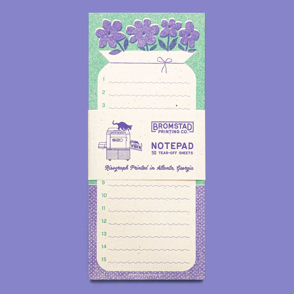 Vase of Flowers Notepad by Bromstad Printing Co notepad bromstad