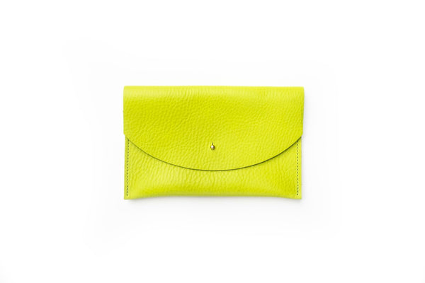 Leather Envelope Pouch by Primecut Bags + Wallets PRIMECUT Chartreuse