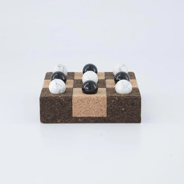 Tic Tac Toe Set by Capra Designs games Capra Designs Black Onyx + Howlite