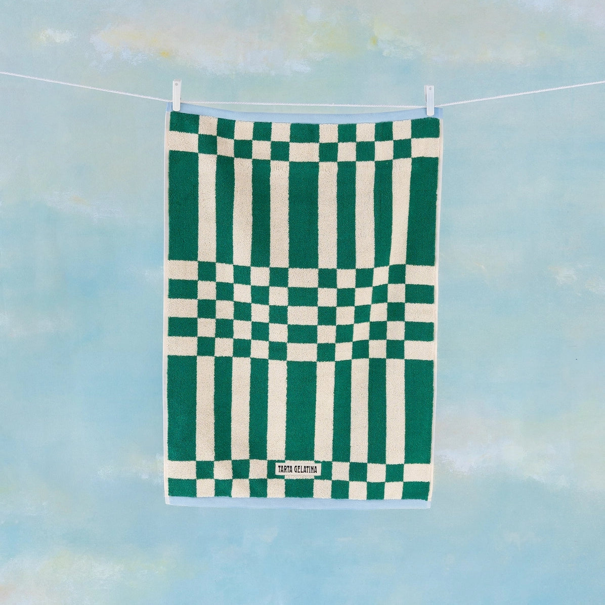 Marina Bath + Hand Towels by Tarta Gelatina Towels TARTA GELATINA Green Hand Towel