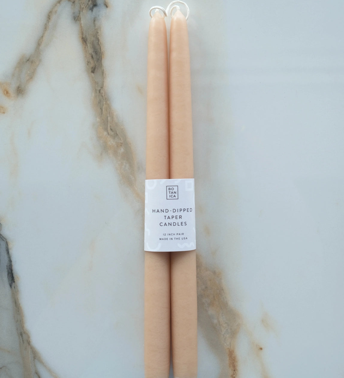 Botanica Taper Candles - Set of 2 Candles BOTANICA Oatmeal - Beige