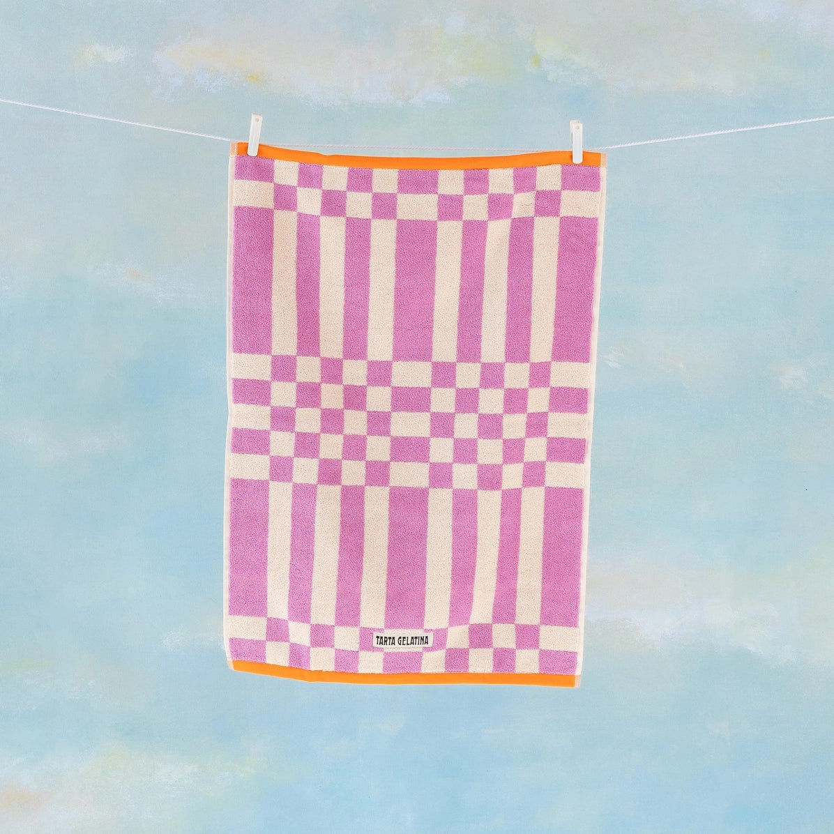 Marina Bath + Hand Towels by Tarta Gelatina Towels TARTA GELATINA Magenta Hand Towel