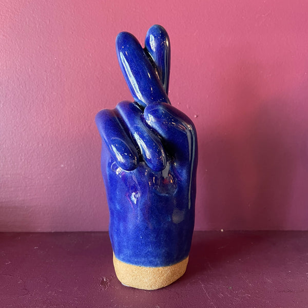 Dorien Garry "Hope" Ceramic Hand Sculpture Sculpture CANDID HOME COBALT BLUE  