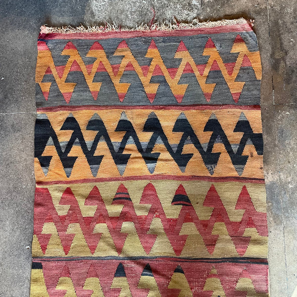 2’8” x 11’10” Vintage Turkish Kilim Runner  CANDID HOME   