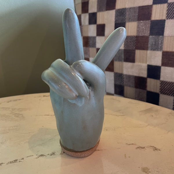 Dorien Garry "Peace" Ceramic Hand Sculpture Sculpture dorien garry TURQUOISE  