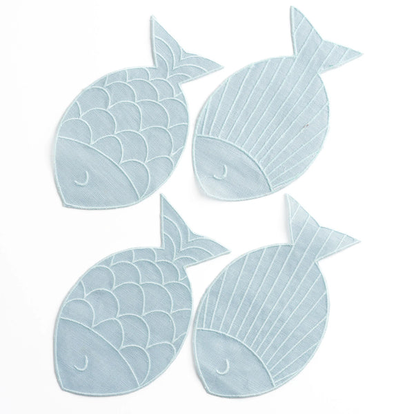 Sardine Cocktail Napkins: Set of 4 by Piecework napkins piecework   