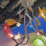 80's Designer Glass Floral Chandelier by Bela Iguazu chandelier CANDID HOME