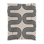 "78th St" Recycled Cotton Throw by Happy Habitat Blankets Happy Habitat Black/Linen