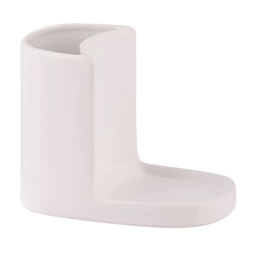 Ceramic Utility Stand by Plint Desk Organizer Plint White  