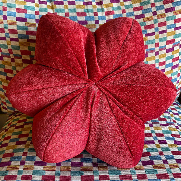 17" Star Anise Pillow by Anjia Jalac Pillows anjia jalac Red Chenille  
