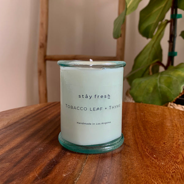 Stay Fresh Candles - 2 Sizes Available Candles stay fresh co 4 Oz. Tobacco Leaf + Thyme  