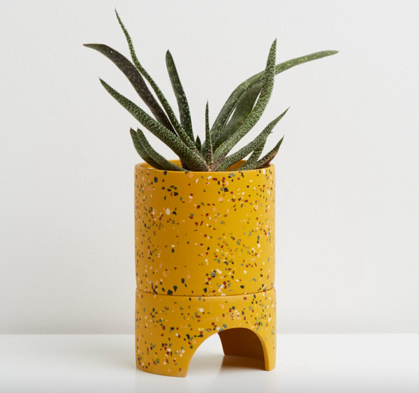 Archie Terrazzo Planter Pots & Planters Capra Designs Gold  