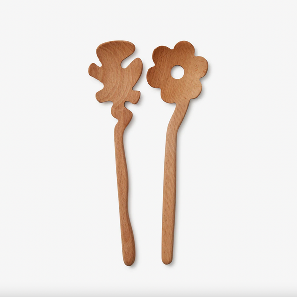 Serving Friends Wooden Spoon Set – Selena Liu x Areaware Kitchen Utensil Sets areaware Flowers  
