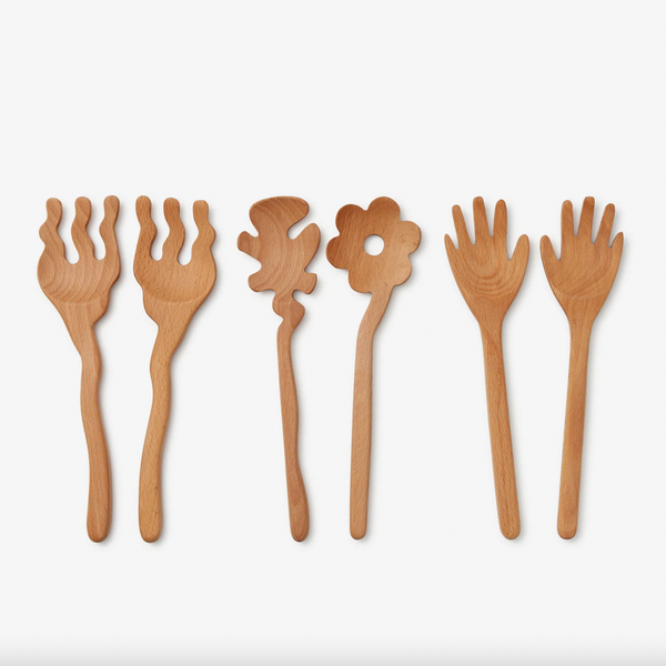 Serving Friends Wooden Spoon Set – Selena Liu x Areaware Kitchen Utensil Sets areaware   