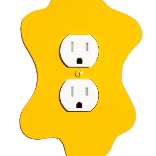 Blob Switchplate Cover by New Made LA switch plate New Made LA Yellow Double Outlet  