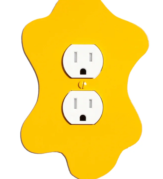 Blob Switchplate Cover by New Made LA switch plate New Made LA Yellow Double Outlet  