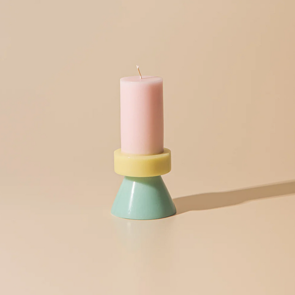 Yod + Co Stack Candles - Tall Candles yod and co Floss Pink / Pale Yellow / Mint  