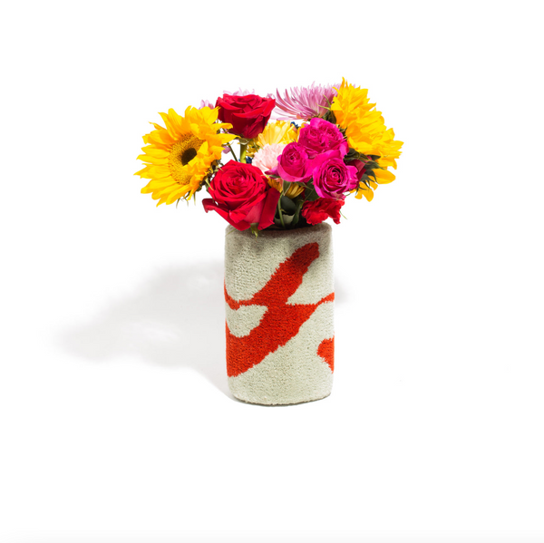 Keilir Tufted Vases by Ugly Rugly vase ugly rugly Lava: Red/Cream  