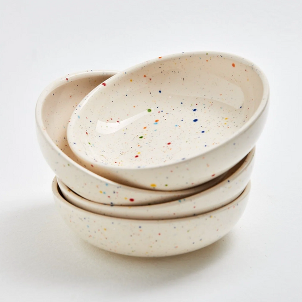 Speckled Ceramic Pasta Bowl by Egg Back Home bowl egg back home WHITE  