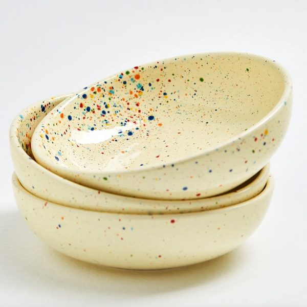 Speckled Ceramic Pasta Bowl by Egg Back Home bowl egg back home YELLOW  