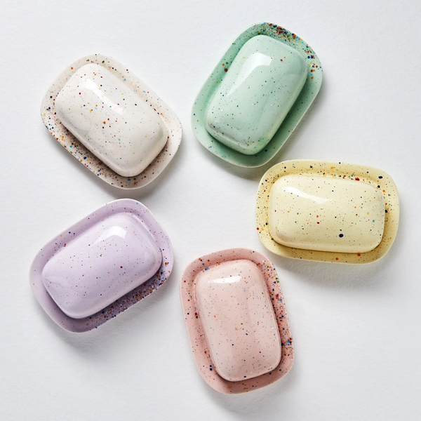 Speckled Ceramic Butter Dish by Egg Back Home butter dish egg back home Purple  