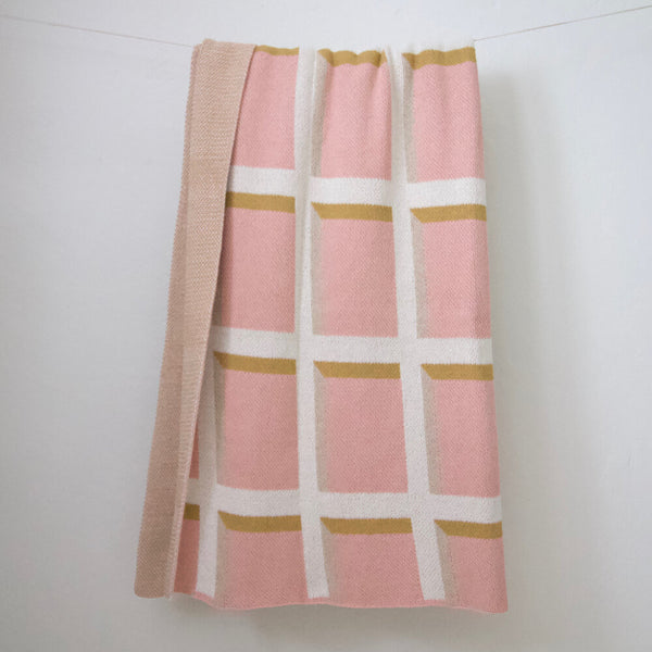 "Windowpane" Recycled Cotton Throw by Happy Habitat Throw Blankets Happy Habitat   