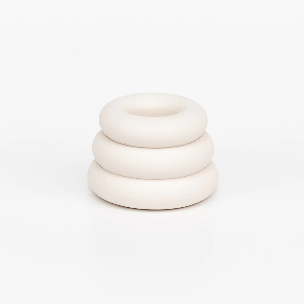 Yod + Co Triple O Candlestick Candle Holders yod and co Chalk White  