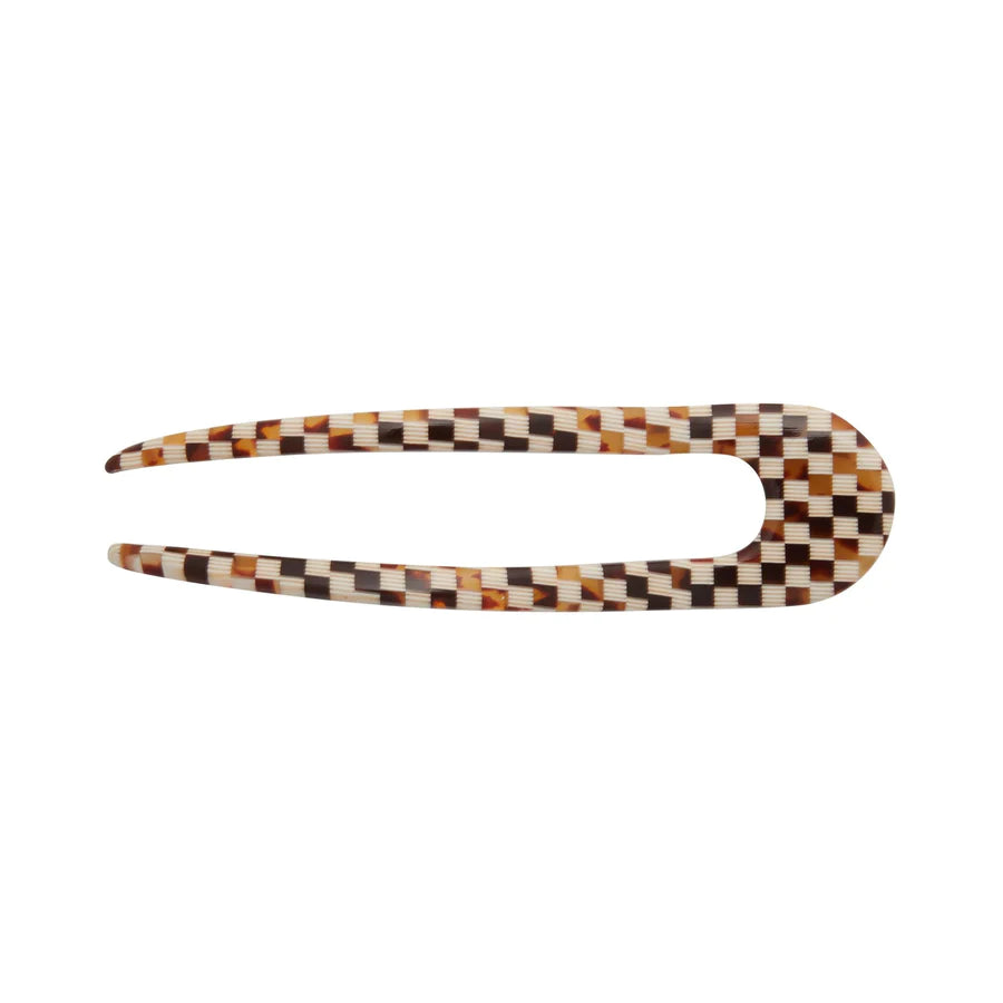 French Hair Pin by Machete Hair Claws & Clips CANDID HOME Tortoise Checker  