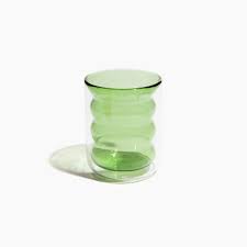 Double Wall Groovy Cup by Poketo glassware POKETO Green  