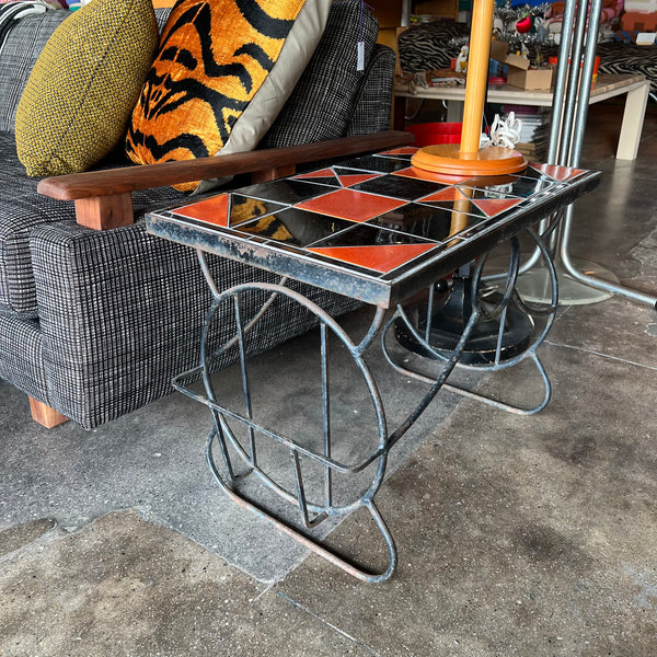 1960’s Iron Mosaic Tiled Side Table  CANDID HOME   