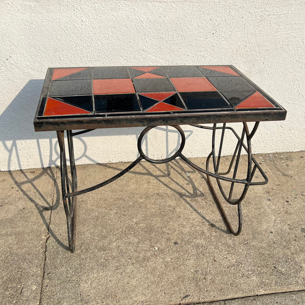 1960’s Iron Mosaic Tiled Side Table  CANDID HOME   