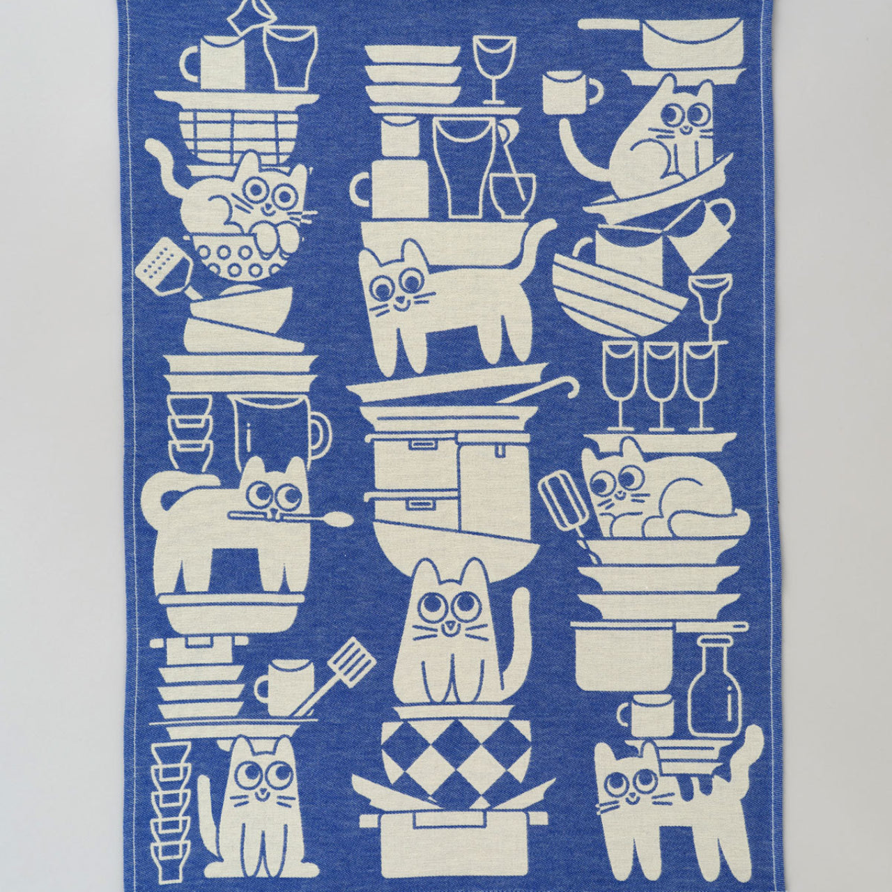 Tea Towels by Wrap Magazine tea towel Wrap Magazine Kitchen Cats: Blue