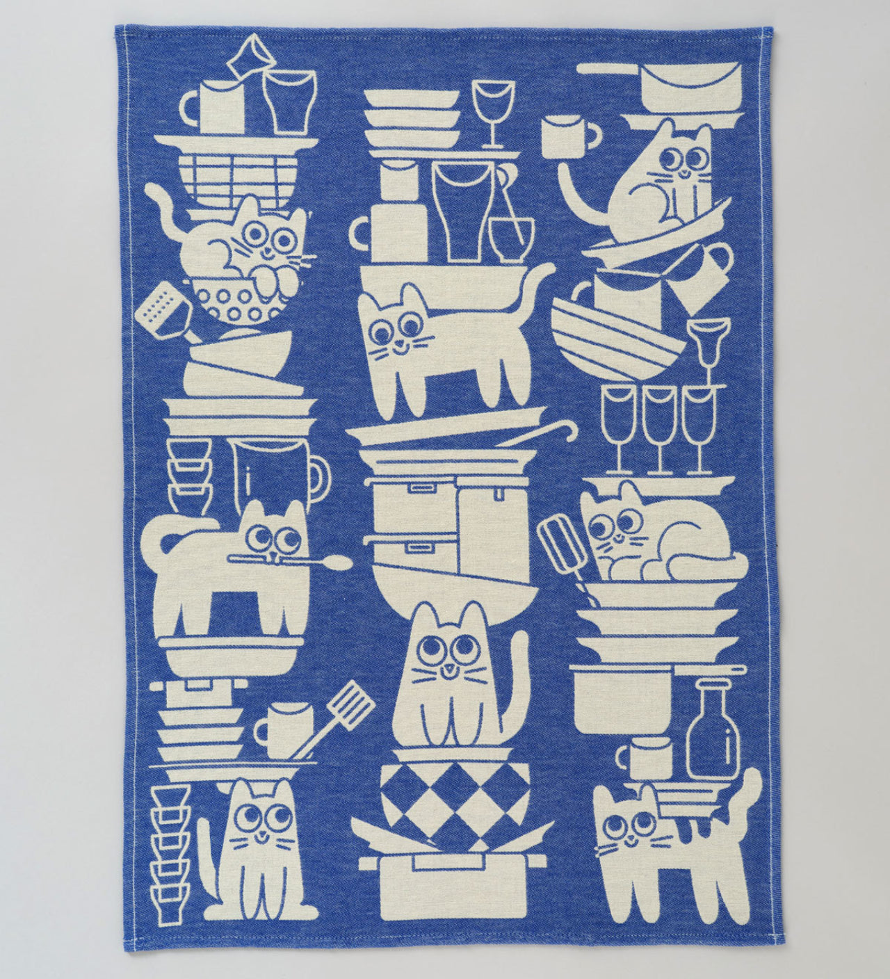 Tea Towels by Wrap Magazine tea towel Wrap Magazine Kitchen Cats: Blue