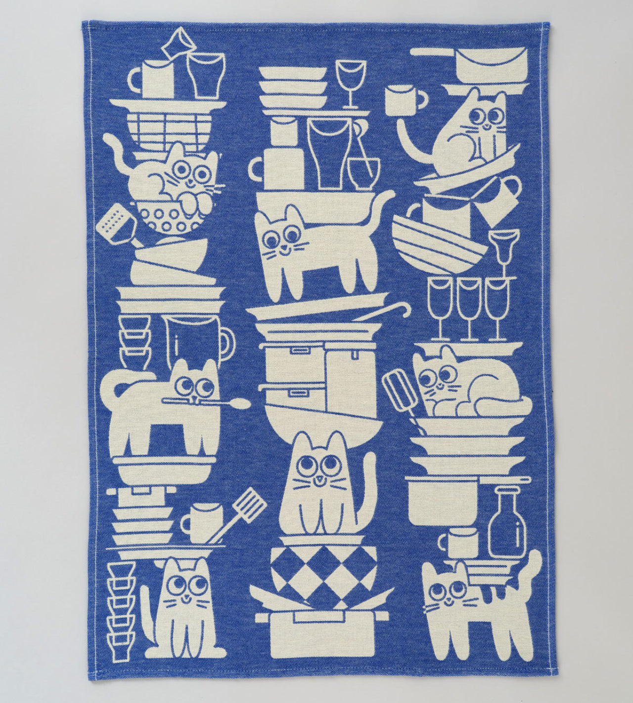 Tea Towels by Wrap Magazine tea towel Wrap Magazine Kitchen Cats: Blue