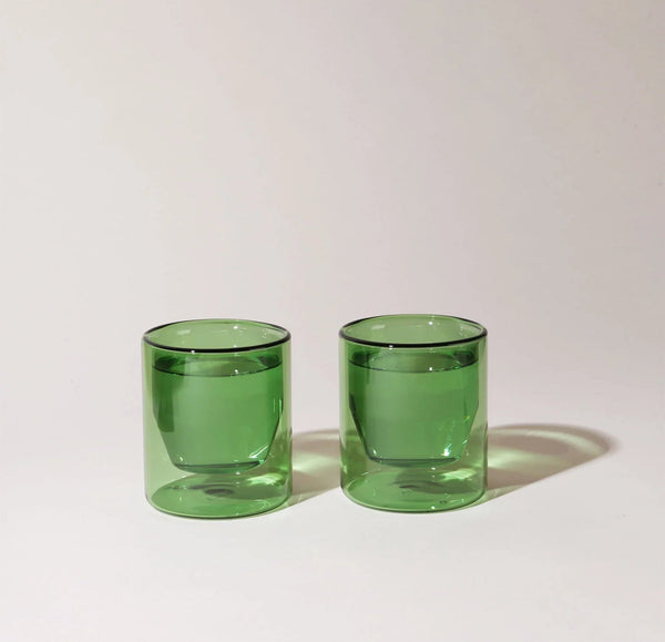 Double Wall Glasses by Yield Design Co. glassware Yield Design Co. 6oz Green 